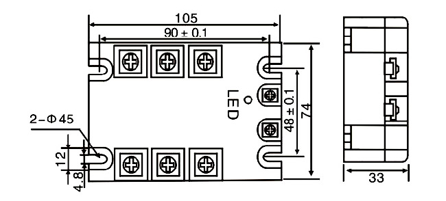 3 phase SSR dimensions