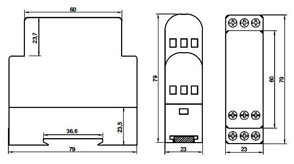 DC voltage monitor relay dimension