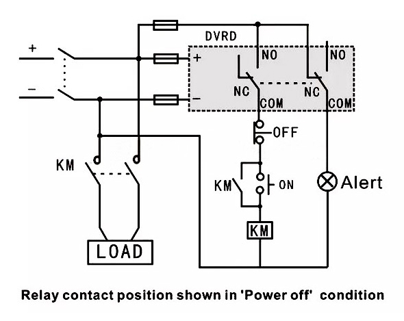 DC voltage monitor relay wiring diagram