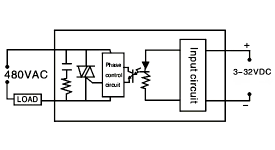 DC-AC single phase SSR wiring diagram