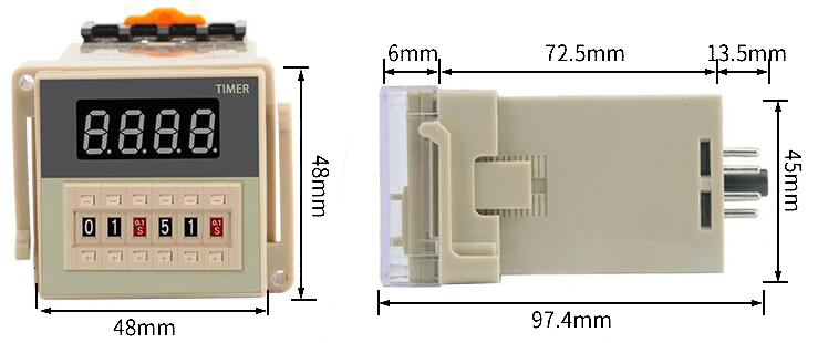 Digital timer relay dimension