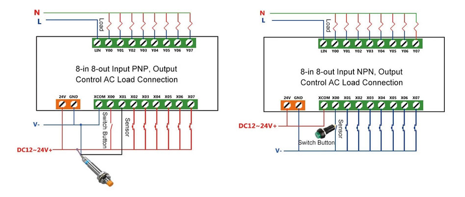 Programmable timer relay with AC output wiring diagram