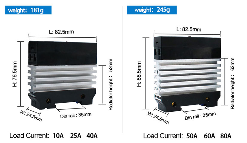 Solid state relay ssr with heat sink dimension